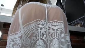 White lingerie-clad goddess rides enormous cock&#x1F346; like a porn star