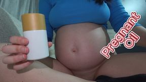Indian Pregnant Stepsister Oils Her Big Pregnant Belly Then Plays With It And Finally Gives A Little Surprise
