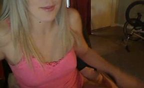 Hot pierced pussy blonde in a pink nighty  getting nasty