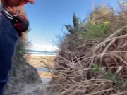 Cruising at the beach handjob rock hard dick