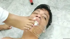 Restrained, Panty Gagged And Punished Under Maria's Stinky Feet!
