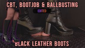 CBT, Bootjob and Ballbusting in Black Leather Boots with TamyStarly