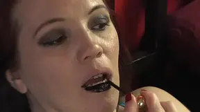 Dark Lips Tease: Solo Mouth Play in Blackberry Jam