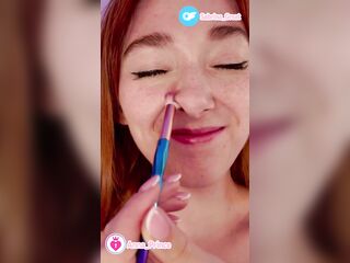 Nude Sneezing from a Makeup Brush vertical