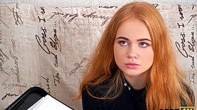 Hot redhead slut need to be fucked to pay the debt