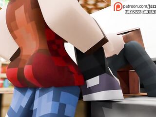 Angel with giant ramrod bangs her breasty secretary - Minecraft Futanari animation