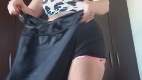 Told myself I'd tidy up today... but my bladder had other plans ? Watched me lose control and make a HUGE mess all over my clean laundry No warnings, just pure desperate release. Would you lick it up off the floor for me? ?