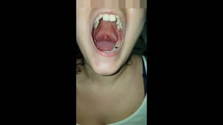 Girl Open Wide Mouth and Burping
