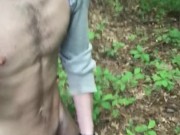 Straight Hairy Stud Orgasms In Forest