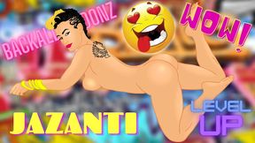 Sexy Latina Jazanti Flashes Her Tats & Big Ass in Busty Anime Cartoon