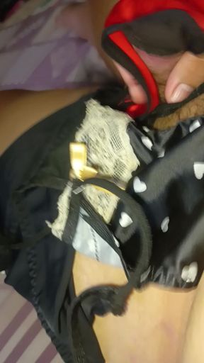 Masterbating in Red Satin T-Back Panty my Favorite.