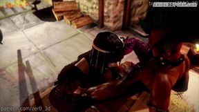 Blow And Sorcery - Sorceress Face Fucked By 3d Demon Till Throatpie