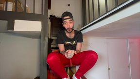 spanish boy fucking bareback in backroom in fetish outfits