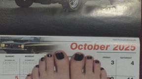OCTOBER 2025 CALENDAR CAR FOOT FETISH