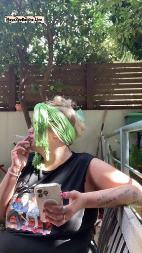 Morning Outdoor Smoking Ritual - BBW Brazilian MILF Goddess