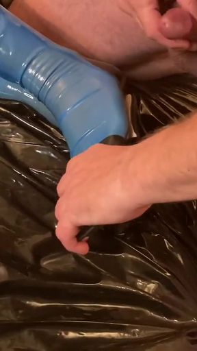 Stunning moment from &quot;Blue latex stockings and black mules cum&quot;