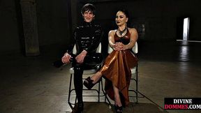 Strap-on femdom pegging loser’s ass