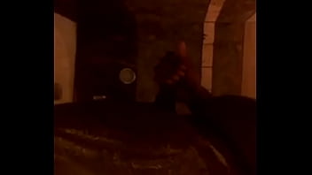 Chubby guy jerks in shower