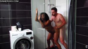 "fuck Me Hard and Fill Me up" Intense Interracial Shower Sex with Big Butt Ebony - Kiki Minaj