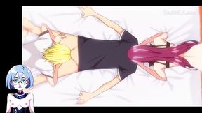 Busty anime girl gets a creamy pie and tit smash