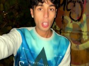 Middle east boy chews and swallows anon cum after anonymous public blowjob