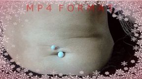 White to Red Barbell Belly Rings (HD) MP4