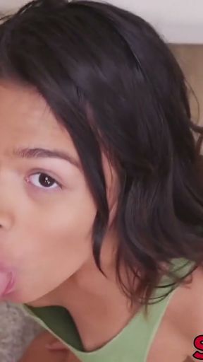 Young latina Kat Arina fucking before stepbro facial   Clip 2