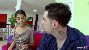 small desi girl with big natural girls seduce to fuck by big white dick classmate when home alone