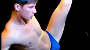 onjonai - stretching in my blue briefs - ai generated face body and moves