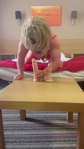 Sissy Slut Plugged and Fucked with Her Big Dildo