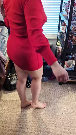 Hotwife Strips for Bull ands Shows off Cuckolds Chastity Key