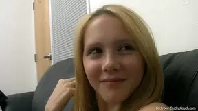 Geeky blonde cutie in a hardcore ass slamming porn casting