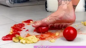 German Food Feet Crunch Fetisch porn with sexy student teen 18+