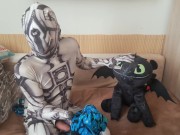 Robot and Toothless in bed..2 times