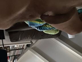 Playing with hard morning dick
