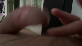 Playing with hard morning dick