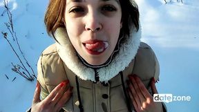 Amateur Outdoor Last Winter Blowjob