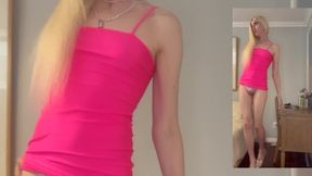 Cum Guzzling Barbie TS MILF Teases Bulge Then Devours Load