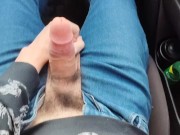 Taxi driver jerks off my big dick while driving me home from college