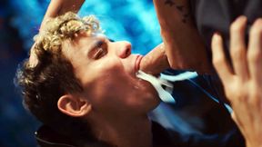 Femboy Deepthroat Gagging In Cum - Real Life Futanari Sissy Training