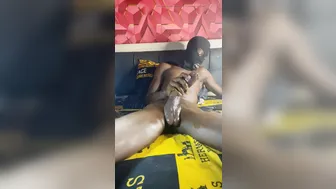 Hung Black Twink Strokes Monster Cock and Cums Hard