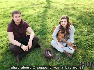 HUNT4K. Slender slut sold her vagina and the most good song