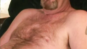 Amateur Bear Dan Jerking Off and Cumming Solo