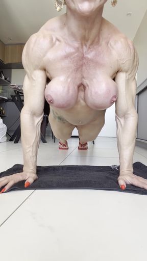 Female bodybuilder workout