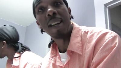 Black couple seduces a striking brunette into an FFM threesome