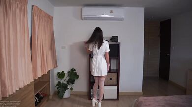 Russian Brunette Hot Nurse Maid Fake Doctor Mechanic Teacher Gives JOI Commands Try On Uniforms Panties Stockings Big Tits Solo
