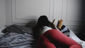 College GF ignores your advances while wearing leggings and showing off