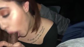 Latina thot sucks BBC in car