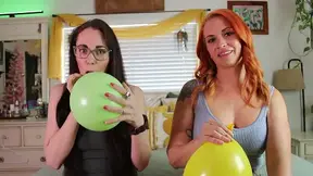 SluttySarah and Sunnie Soleil Helium Inhalation Tease and Laugh at Tiny Dick Fail