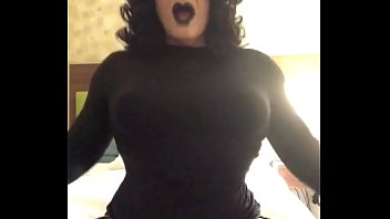 Veronica and her black hair black hose heavy make up nice weird black dress and she&rsquo_s masturbating knows what she&rsquo_s masturbating on.  It feels good to good deep inside to move it around up and down hot and wet silky and smooth until an explosi